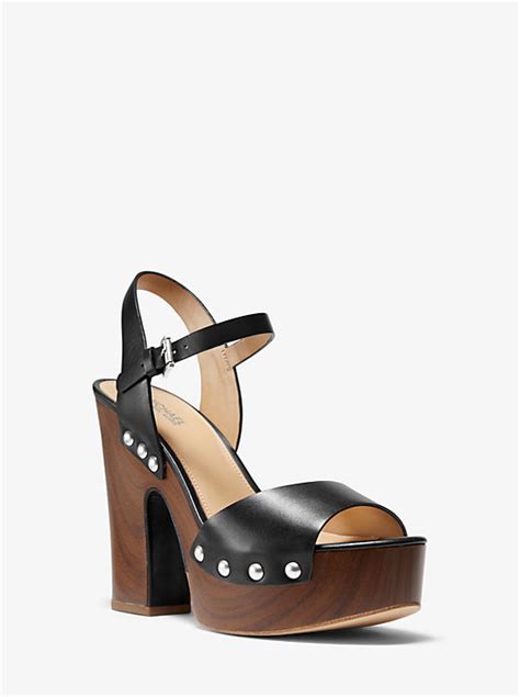 michael michael kors leonor leather platform sandal|Michael Kors leather backpack sale.